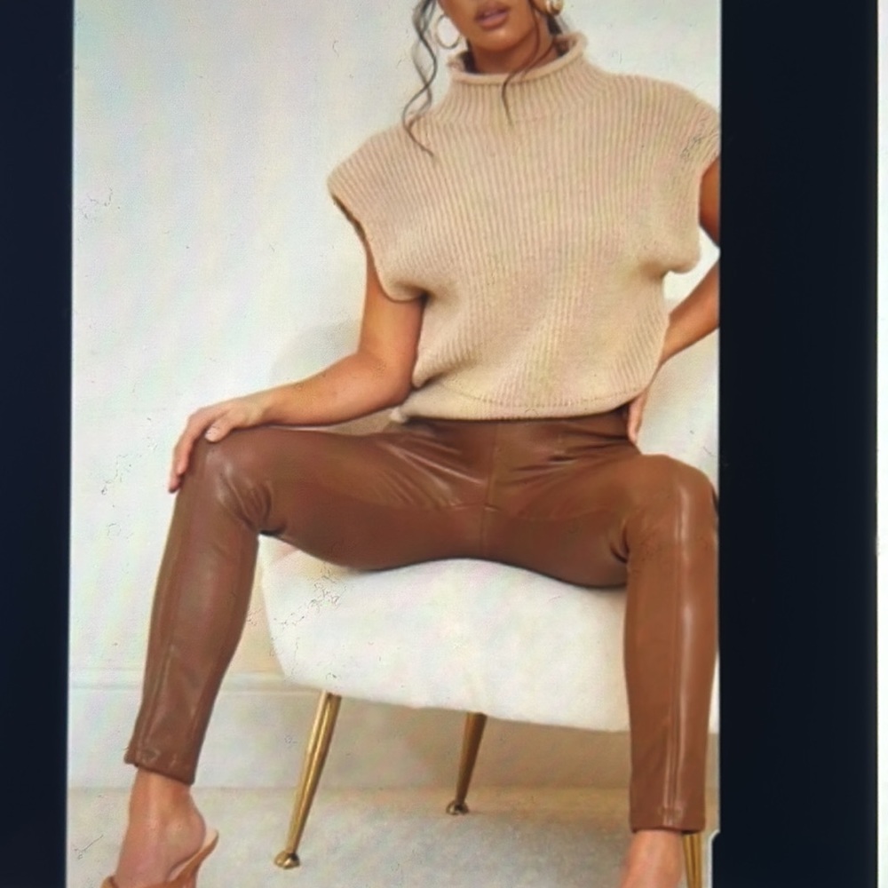 Rag & Bone Nina Faux Leather Pull on Skinny Pants Gorgeous